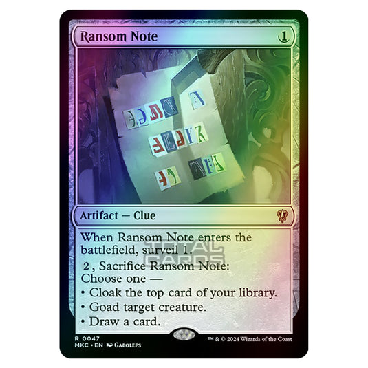 Magic The Gathering - Murders at Karlov Manor - Commander - Ransom Note - 0047 (Foil)