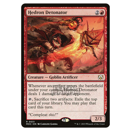 Magic The Gathering - March of the Machine - Commander - Hedron Detonator- 0031