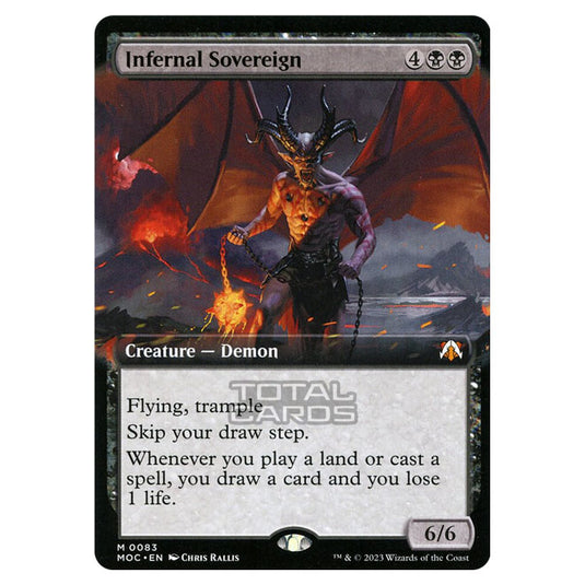 Magic The Gathering - March of the Machine - Commander - Infernal Sovereign (Extended Art Card) - 0083