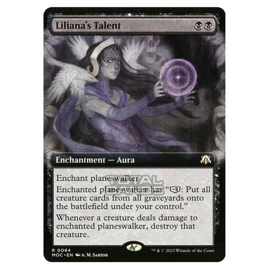 Magic The Gathering - March of the Machine - Commander - Liliana's Talent (Extended Art Card) - 0084