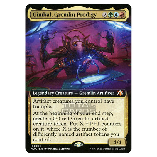 Magic The Gathering - March of the Machine - Commander - Gimbal, Gremlin Prodigy (Extended Art Card) - 0091