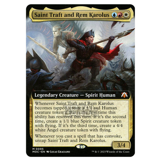 Magic The Gathering - March of the Machine - Commander - Saint Traft and Rem Karolus (Extended Art Card) - 0095