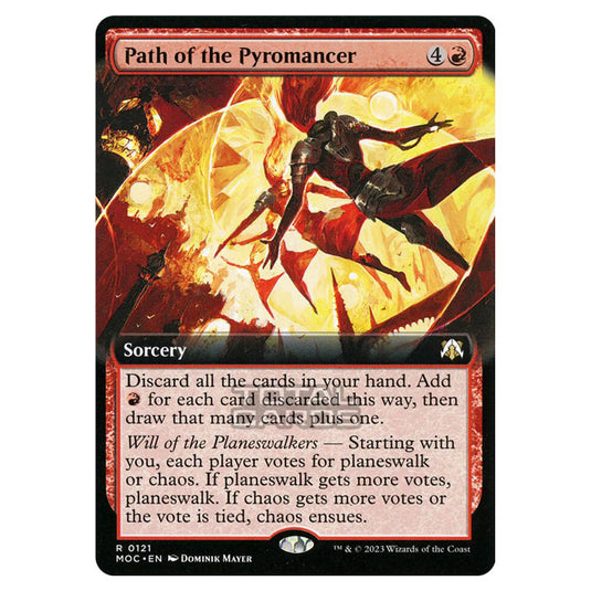 Magic The Gathering - March of the Machine - Commander - Path of the Pyromancer (Extended Art Card) - 0121