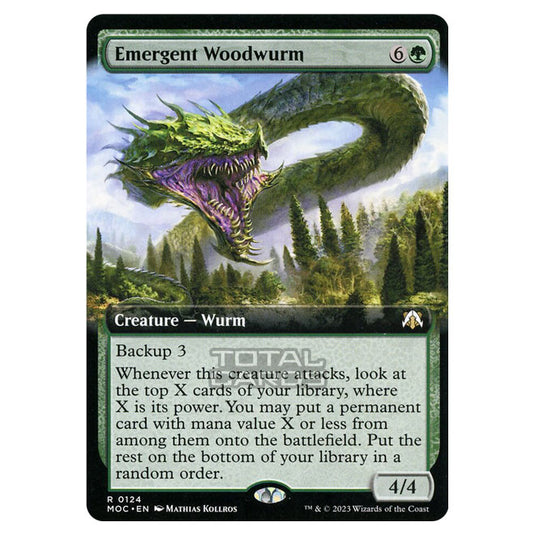 Magic The Gathering - March of the Machine - Commander - Emergent Woodwurm (Extended Art Card) - 0124