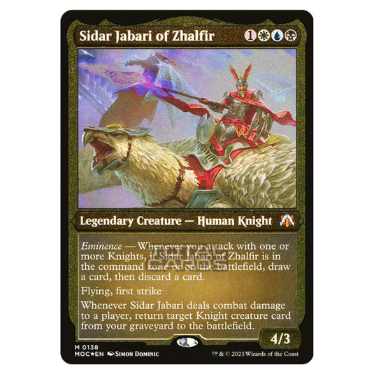 Magic The Gathering - March of the Machine - Commander - Sidar Jabari of Zhalfir- 0138