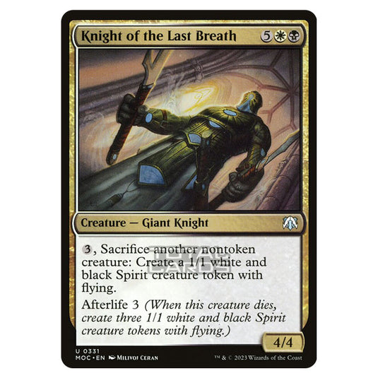 Magic The Gathering - March of the Machine - Commander - Knight of the Last Breath - 0331