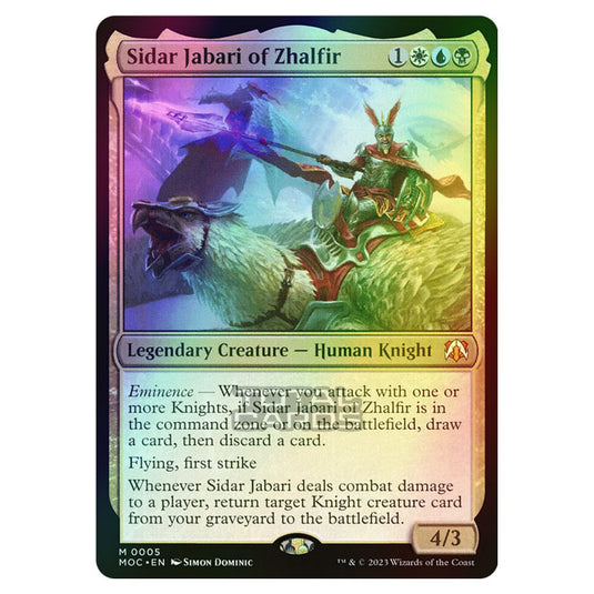 Magic The Gathering - March of the Machine - Commander - Sidar Jabari of Zhalfir - 0005 (Foil)