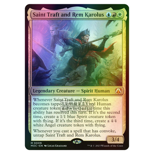 Magic The Gathering - March of the Machine - Commander - Saint Traft and Rem Karolus - 0009 (Foil)