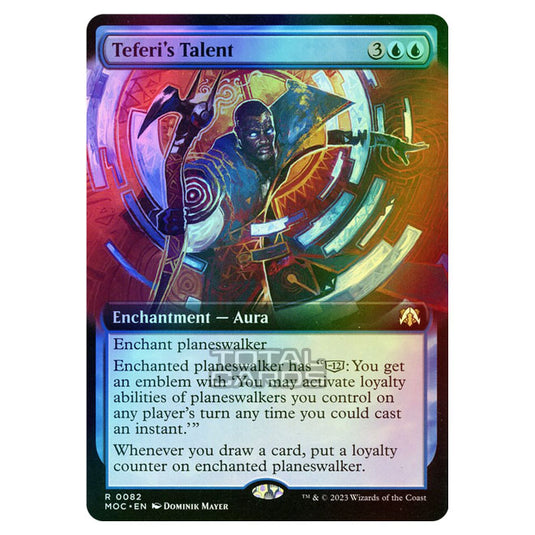 Magic The Gathering - March of the Machine - Commander - Teferi's Talent (Extended Art Card)  - 0082 (Foil)