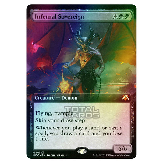 Magic The Gathering - March of the Machine - Commander - Infernal Sovereign (Extended Art Card)  - 0083 (Foil)