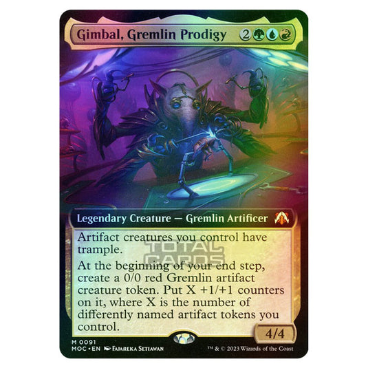 Magic The Gathering - March of the Machine - Commander - Gimbal, Gremlin Prodigy (Extended Art Card)  - 0091 (Foil)