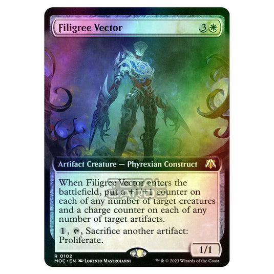 Magic The Gathering - March of the Machine - Commander - Filigree Vector (Extended Art Card)  - 0102 (Foil)
