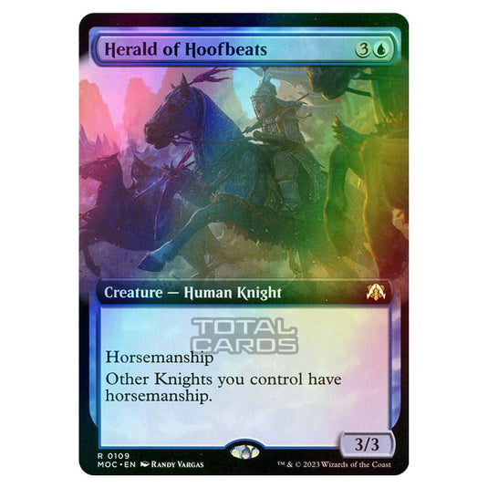 Magic The Gathering - March of the Machine - Commander - Herald of Hoofbeats (Extended Art Card)  - 0109 (Foil)