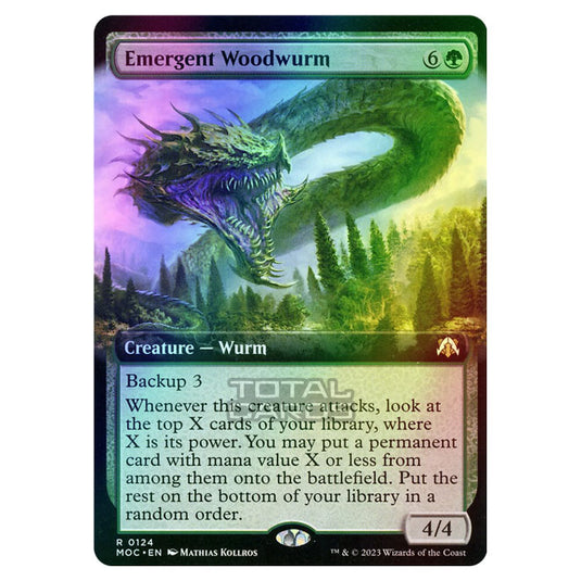 Magic The Gathering - March of the Machine - Commander - Emergent Woodwurm (Extended Art Card)  - 0124 (Foil)