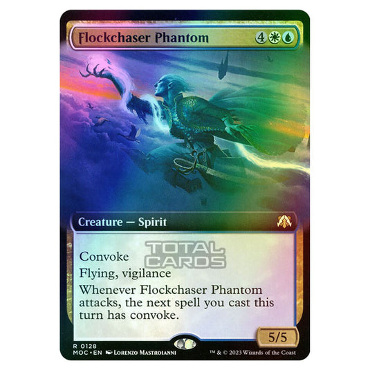 Magic The Gathering - March of the Machine - Commander - Flockchaser Phantom (Extended Art Card)  - 0128 (Foil)