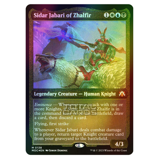 Magic The Gathering - March of the Machine - Commander - Sidar Jabari of Zhalfir - 0138 (Foil)