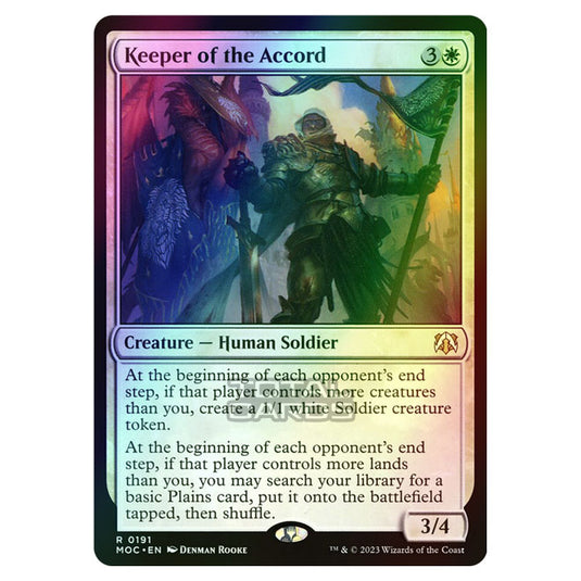 Magic The Gathering - March of the Machine - Commander - Keeper of the Accord - 0191 (Foil)