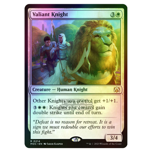 Magic The Gathering - March of the Machine - Commander - Valiant Knight - 0214 (Foil)