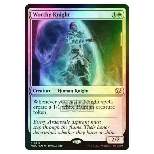 Magic The Gathering - March of the Machine - Commander - Worthy Knight - 0217 (Foil)