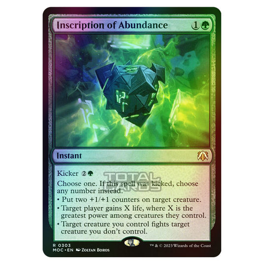 Magic The Gathering - March of the Machine - Commander - Inscription of Abundance - 0303 (Foil)