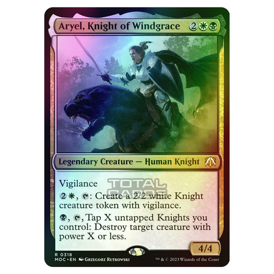 Magic The Gathering - March of the Machine - Commander - Aryel, Knight of Windgrace - 0318 (Foil)