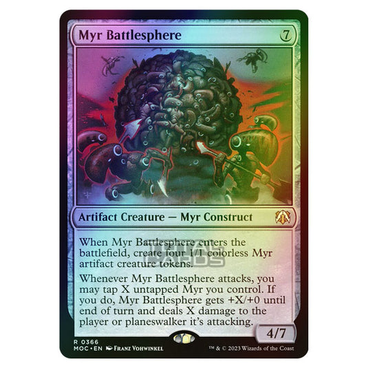 Magic The Gathering - March of the Machine - Commander - Myr Battlesphere - 0366 (Foil)