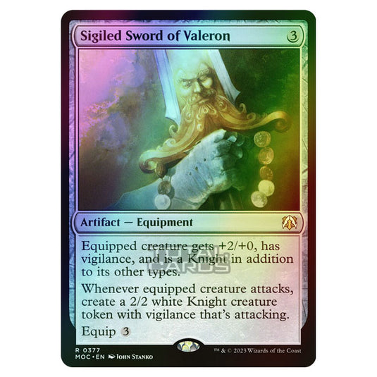 Magic The Gathering - March of the Machine - Commander - Sigiled Sword of Valeron - 0377 (Foil)