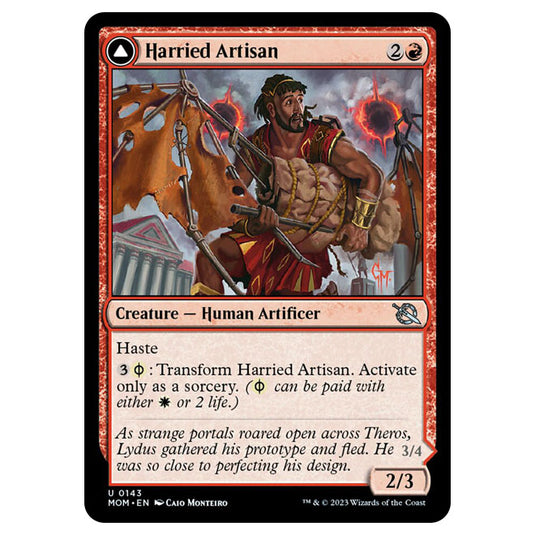 Magic The Gathering - March of the Machine - Harried Artisan / Phyrexian Skyflayer - 0143