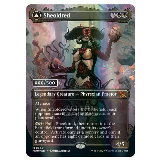 Magic The Gathering - March of the Machine - Sheoldred / The True Scriptures (Extended Art Card)  - 0340