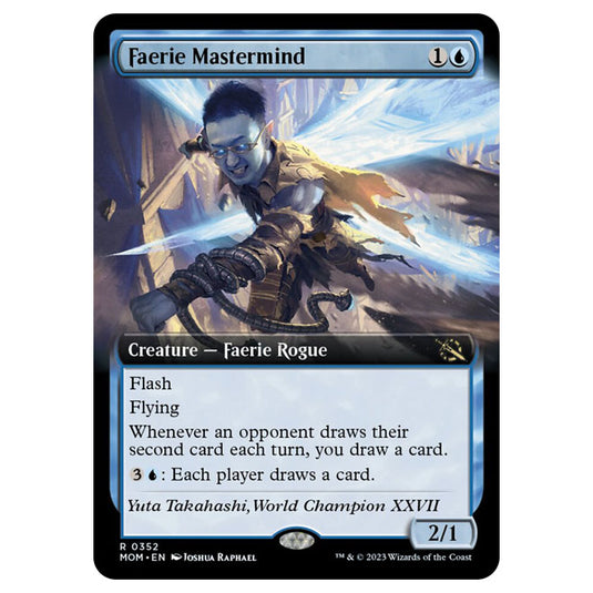 Magic The Gathering - March of the Machine - Faerie Mastermind (Extended Art Card)  - 0352