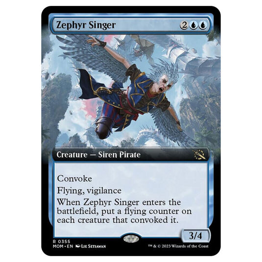 Magic The Gathering - March of the Machine - Zephyr Singer (Extended Art Card)  - 0355