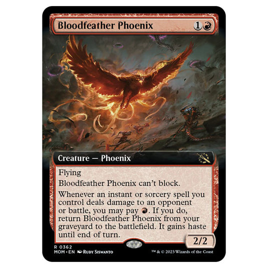 Magic The Gathering - March of the Machine - Bloodfeather Phoenix (Extended Art Card)  - 0362