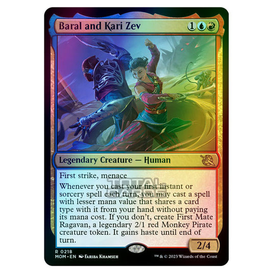 Magic The Gathering - March of the Machine - Baral and Kari Zev - 0218 (Foil)