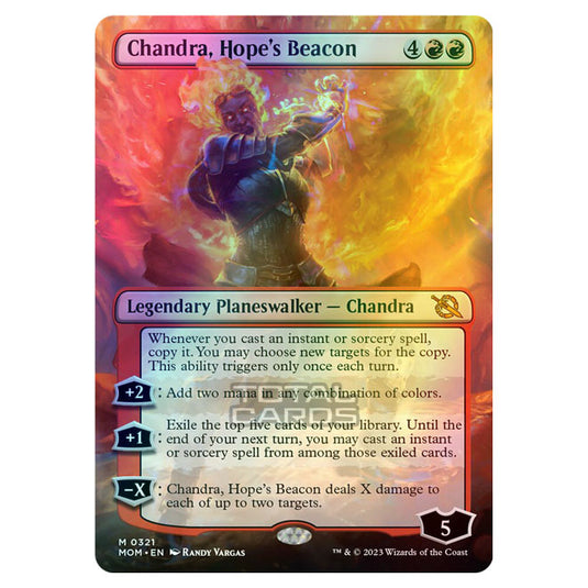 Magic The Gathering - March of the Machine - Chandra, Hope's Beacon (Borderless Planeswalker)  - 0321 (Foil)