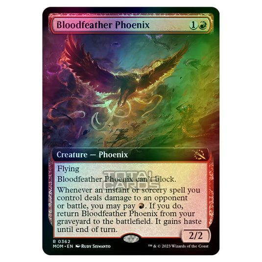 Magic The Gathering - March of the Machine - Bloodfeather Phoenix (Extended Art Card)  - 0362 (Foil)