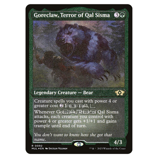 Magic The Gathering - Multiverse Legends - Goreclaw, Terror of Qal Sisma (Etched Foil Card) - 0092