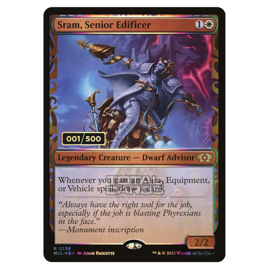 Magic The Gathering - Multiverse Legends - Sram, Senior Edificer (Double Rainbow Foil Serialized) - 0136a