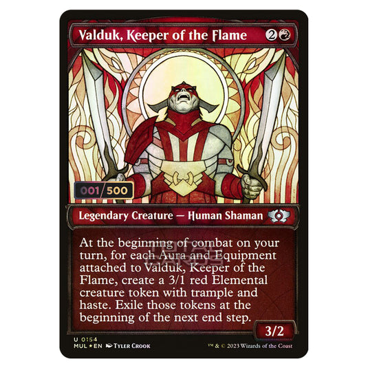 Magic The Gathering - Multiverse Legends - Valduk, Keeper of the Flame (Double Rainbow Foil Serialized) - 0154a