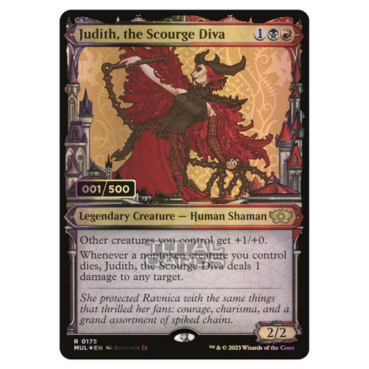 Magic The Gathering - Multiverse Legends - Judith, the Scourge Diva (Double Rainbow Foil Serialized) - 0175a