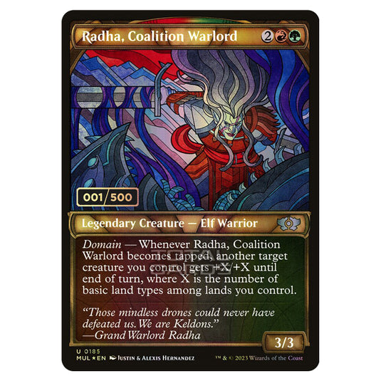 Magic The Gathering - Multiverse Legends - Radha, Coalition Warlord (Double Rainbow Foil Serialized) - 0185a