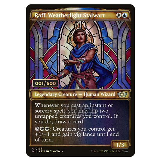 Magic The Gathering - Multiverse Legends - Raff, Weatherlight Stalwart (Double Rainbow Foil Serialized) - 0186a