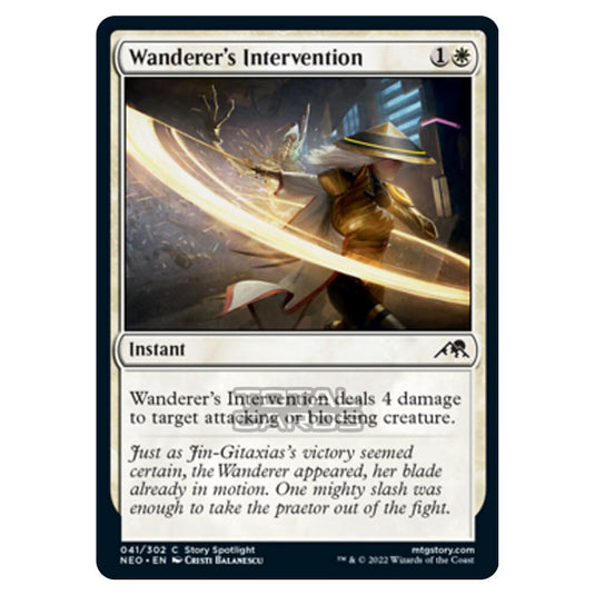 Magic The Gathering - Kamigawa - Neon Dynasty - Wanderer's Intervention - 41/302