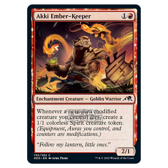 Magic The Gathering - Kamigawa - Neon Dynasty - Akki Ember-Keeper - 130/302