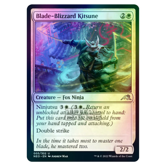 Magic The Gathering - Kamigawa - Neon Dynasty - Blade-Blizzard Kitsune - 5/302 (Foil)