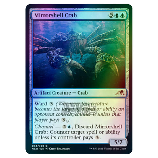 Magic The Gathering - Kamigawa - Neon Dynasty - Mirrorshell Crab - 63/302 (Foil)