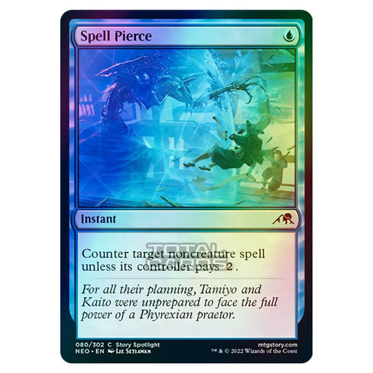 Magic The Gathering - Kamigawa - Neon Dynasty - Spell Pierce - 80/302 (Foil)