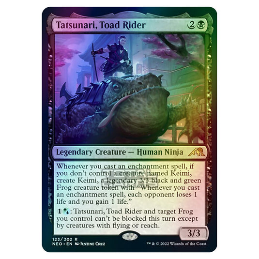 Magic The Gathering - Kamigawa - Neon Dynasty - Tatsunari, Toad Rider - 123/302 (Foil)