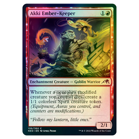 Magic The Gathering - Kamigawa - Neon Dynasty - Akki Ember-Keeper - 130/302 (Foil)