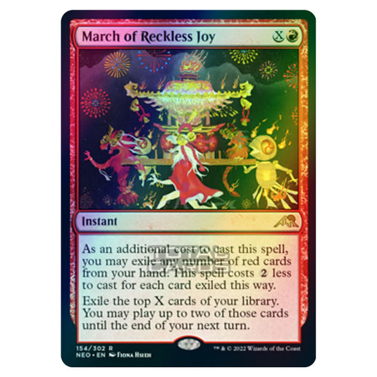 Magic The Gathering - Kamigawa - Neon Dynasty - March of Reckless Joy - 154/302 (Foil)