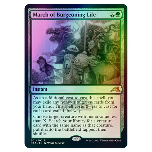 Magic The Gathering - Kamigawa - Neon Dynasty - March of Burgeoning Life - 201/302 (Foil)